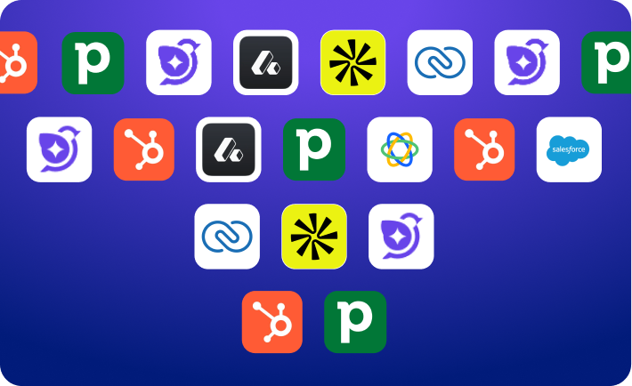 Collection of CRM and sales automation platform logos representing software integrations and connected business tools.
